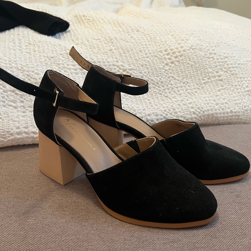 Anthropologie block heel worn twice
